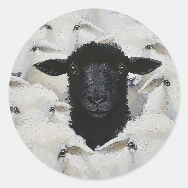 Baa-tle of Individuality Classic Round Sticker (Front)