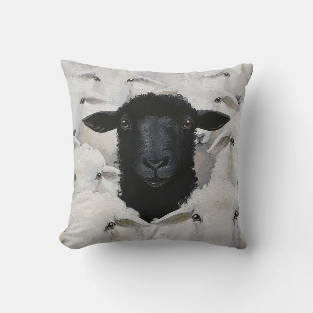 Baa-tle of Individuality Throw Pillow (Front)