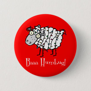 Baaa Humbug Christmas 2 Inch Round Button