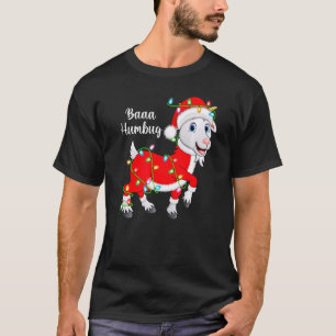 Baaa Humbug Goat Xmas Lights Santa Goat Christmas T-Shirt