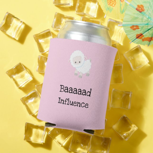 Baaaad Influence Personalized Cute Lamb Sheep Can Cooler (In Situ Summer)