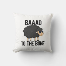Baaaad To The Bone Funny Black Sheep Pun 