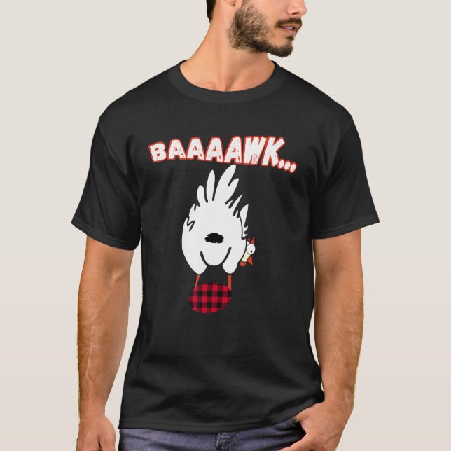 Baaaawk Buffalo Plaid Egg Chicken T-Shirt (Front)