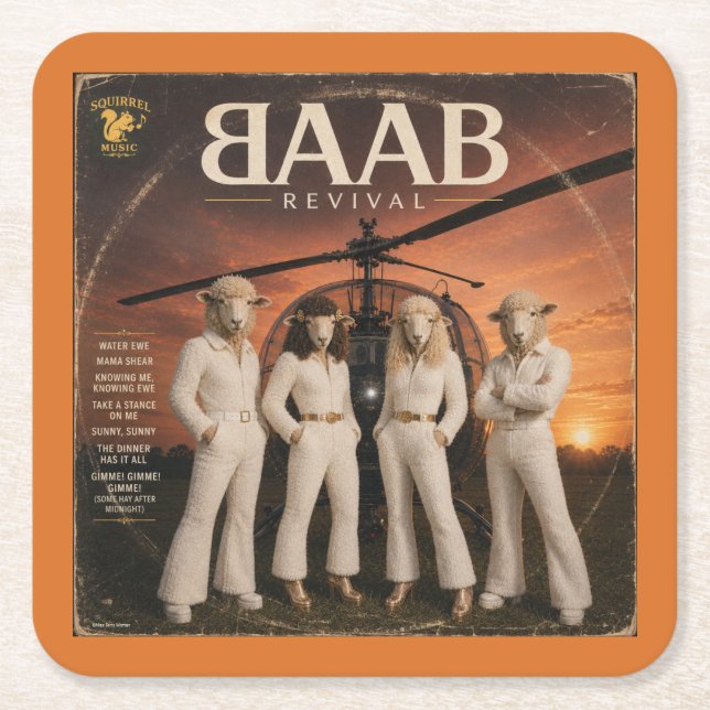 BAAB Album: a Parody Square Paper Coaster (Front)