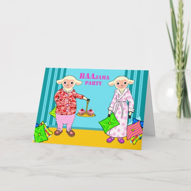 BAAjama Party jote Pajama Party Invitation Sheep (Devant)