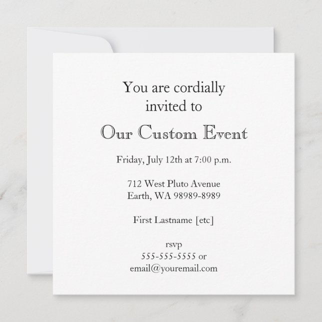 Baal (letterpress style, two colours) invitation (Front)