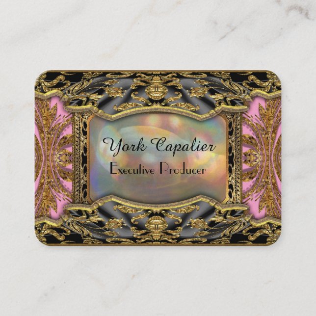 Baarnetscue Elegant Professional Pearl Round Business Card (Front)