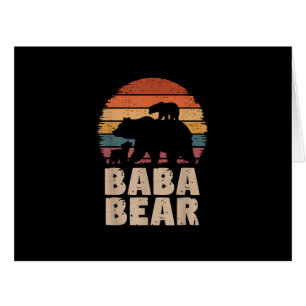 Baba Bear Vintage Retro Funny Father's Day 2 Cubs 