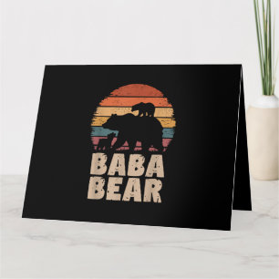 Baba Bear Vintage Retro Funny Father's Day 2 Cubs Card