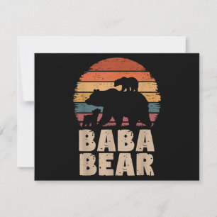 Baba Bear Vintage Retro Funny Father's Day Holiday Card