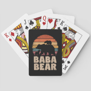 Baba Bear Vintage Retro Funny Father's Day Playing Cards