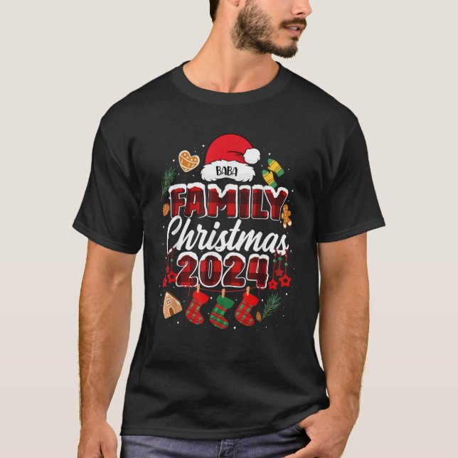 Baba Family Matching Christmas 2024 Santa Squad El T-Shirt (Front)