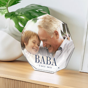 Baba Grandpa Year Established Photo Block