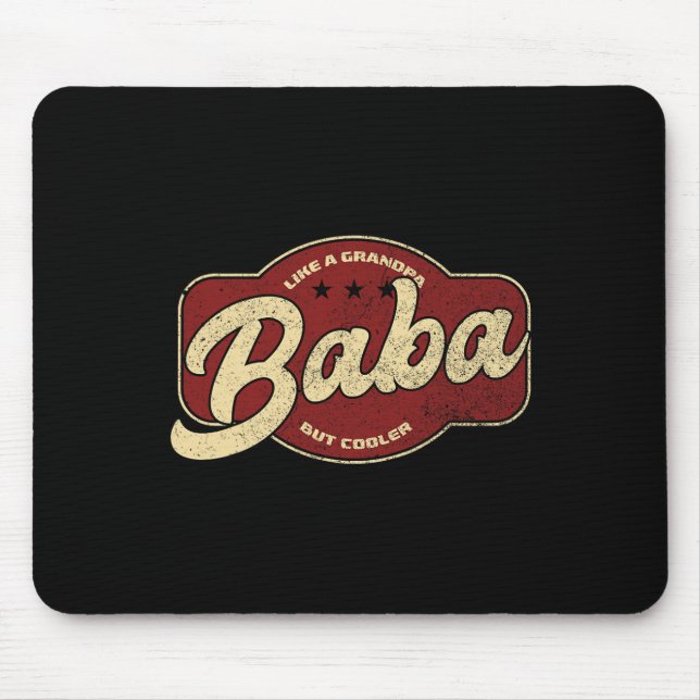 Baba Like A Grandpa But Cooler - Baba Arabic  Mouse Pad (Front)