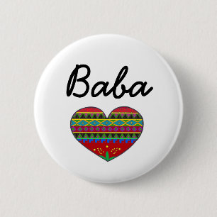 Baba Love Ukrainian Folk Art 2 Inch Round Button