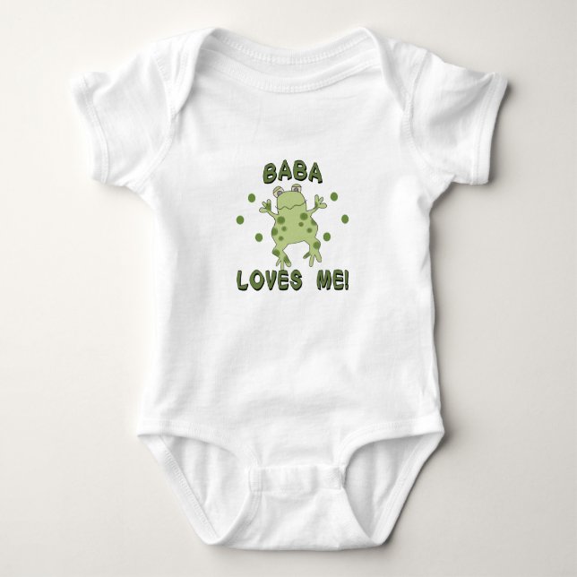 Baba Loves Me Frog Baby Bodysuit (Front)