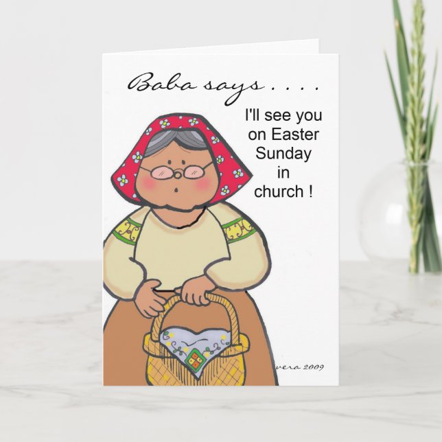 Baba Says... to Personalize by Vera Trembach Holiday Card (Front)