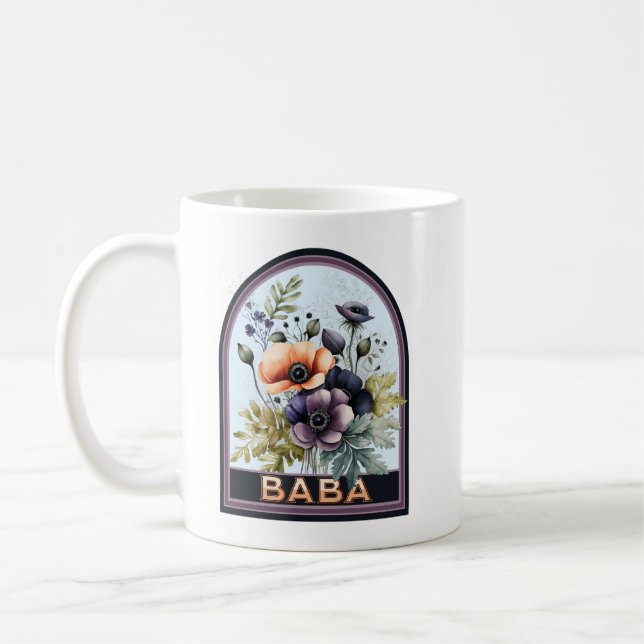 Baba Vintage Floral Grandmother Coffee Mug (Left)
