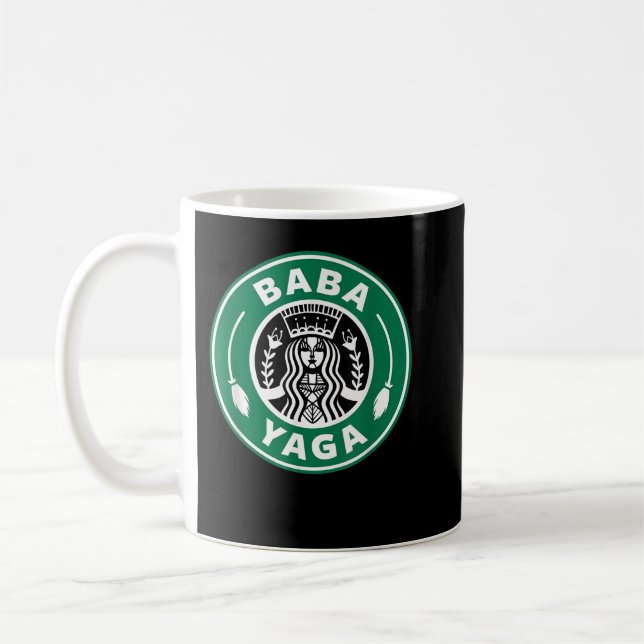 BABA YAGA Coffee Brewing Slavic Witch Halloween Po Coffee Mug (Left)