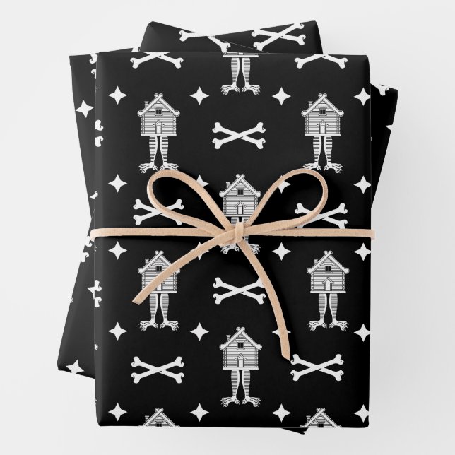 Baba Yaga's Hut Folklore Wrapping Paper Sheets (In situ)