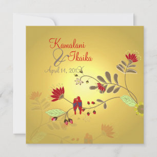 Babados Parrots on Ali'i Branch Invitation