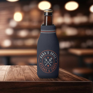 Baba's Grill Personalized Year Established Bottle Cooler