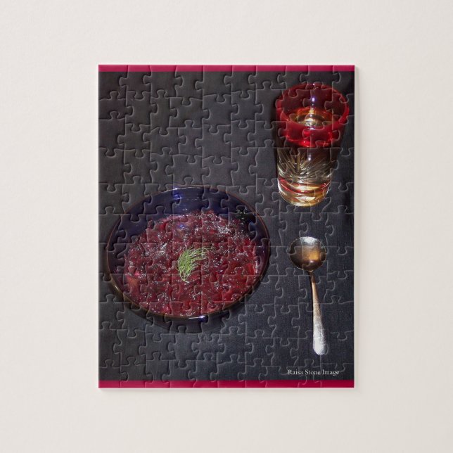 Baba's Kitchen Ukrainian Soul Food Borshch & Vodka Jigsaw Puzzle (Vertical)