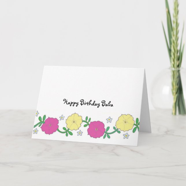 Baba's Petunias - Happy Birthday Baba Card (Front)