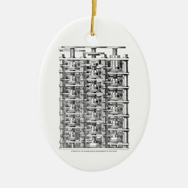 Babbage Difference Engine Ceramic Ornament (Front)