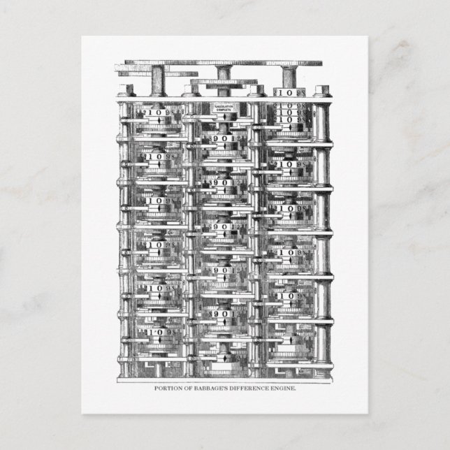 Babbage Difference Engine Postcard (Front)