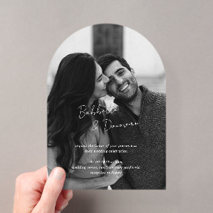 Babbette Minimalist Photo Modern Wedding Acrylic Invitations