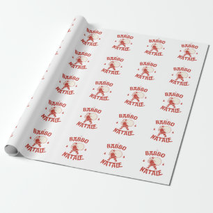 Babbo Natale Italian Santa Renna Merry Christmas Wrapping Paper