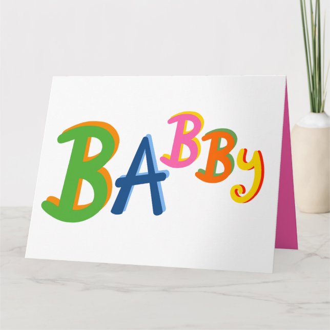 BABBY Black Country Words New Baby Card (Front)