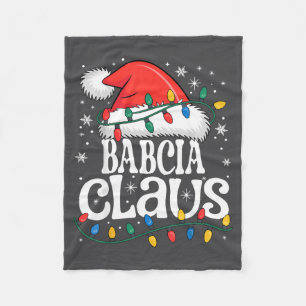 Babcia Claus Funny Xmas Christmas Grandma Holiday  Fleece Blanket