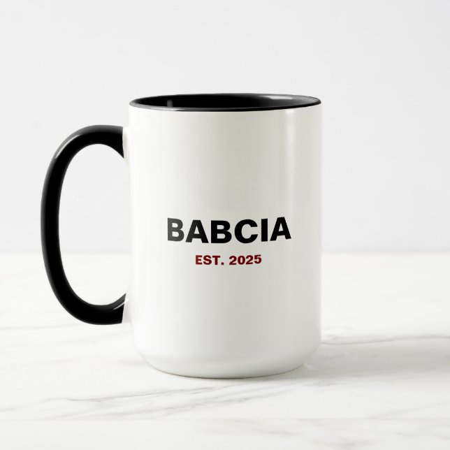 "Babcia Est. Year" – The Perfect Grandma Gift Mug (Left)