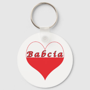 Babcia Polish Heart Keychain