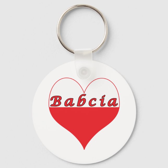 Babcia Polish Heart Keychain (Front)