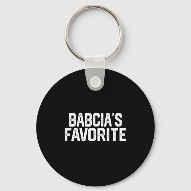 Babcia’s Favorite Funny Grandparent Granhild Vinta Keychain (Front)