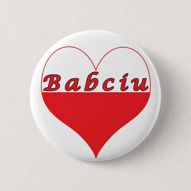 Babciu Polish Heart 2 Inch Round Button (Front)