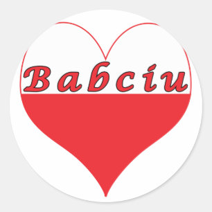 Babciu Polish Heart Classic Round Sticker