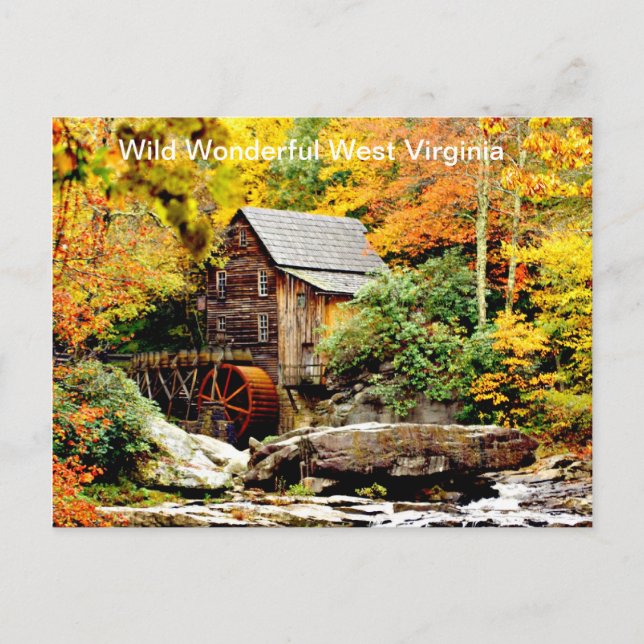 Babcock State Park Grist Mill Postcard (Front)