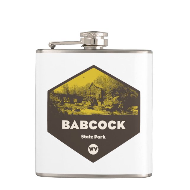 Babcock State Park West Virginia Hip Flask (Front)
