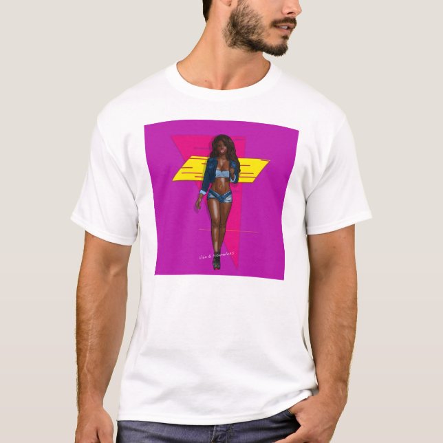 babe in blue jeans T-Shirt (Front)