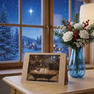 Babe in the Manger Christmas Greeting Card