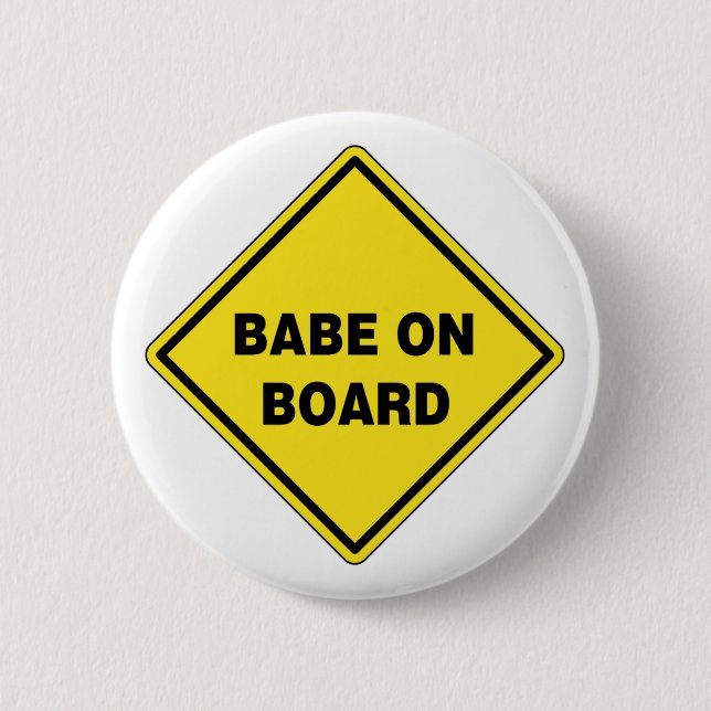 Babe On Board 2 Inch Round Button (Front)
