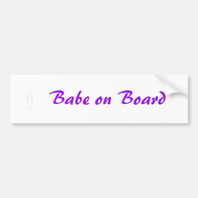 Babe on Board Bumper Sticker (Front)