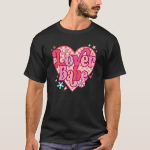 Babe Retro Happy Valentine's Day Groovy Heart T-Shirt