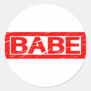 Babe Stamp Classic Round Sticker
