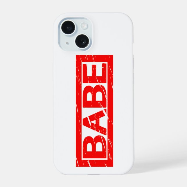 Babe Stamp iPhone 15 Case (Back)