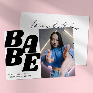 BABE Teen Photo Birthday Invitation